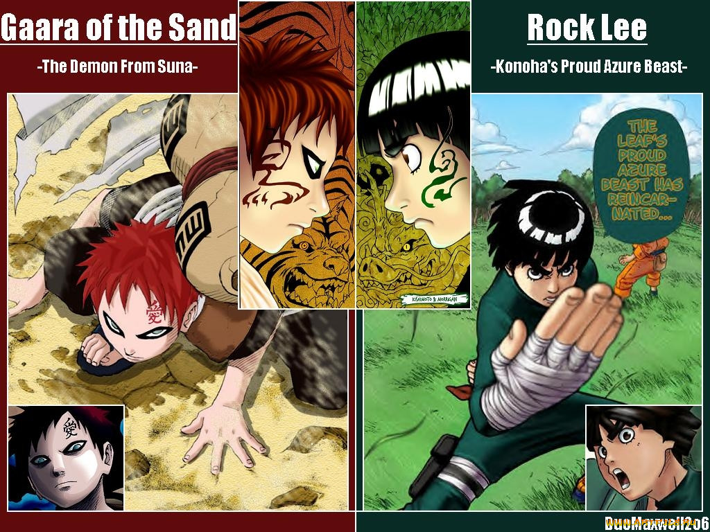 rock, lee, and, gaara, , naruto